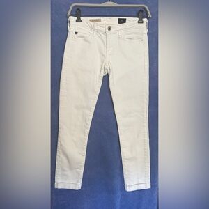 AG Adriano Goldschmied The Stilt Roll-Up Cigarette Jeans White Size 24